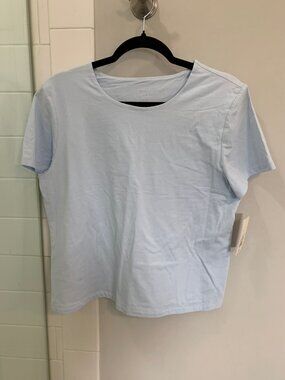 A New Day Women’s L light Blue Crew Neck T-Shirt Cotton Blend